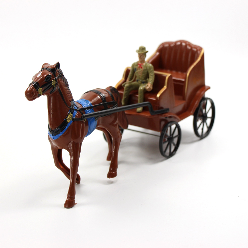 P2521 Moldel Painted Figures Horse and Carriage Western Region Cowboy